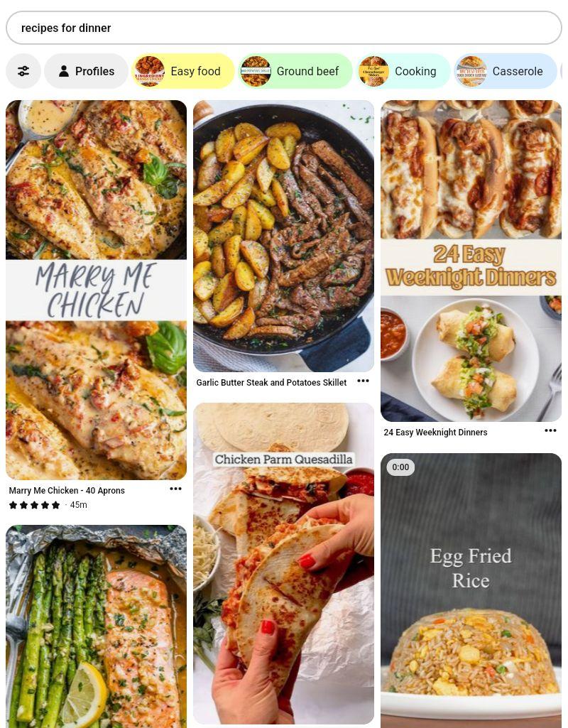 dinner ideas pinterest