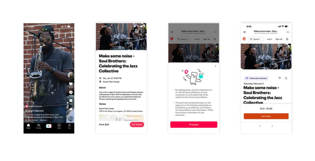 TikTok's partnership with with Eventbrite