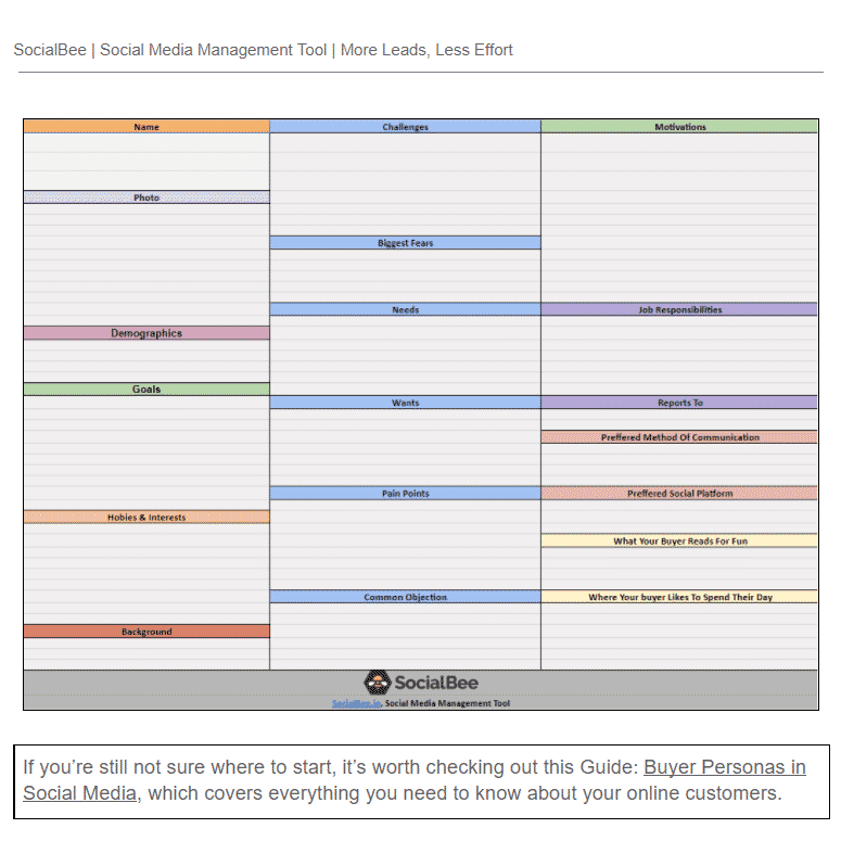 buyer persona table