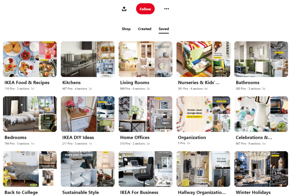 Ikea Pinterest boards