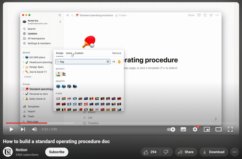 screenshot of notion's youtube video