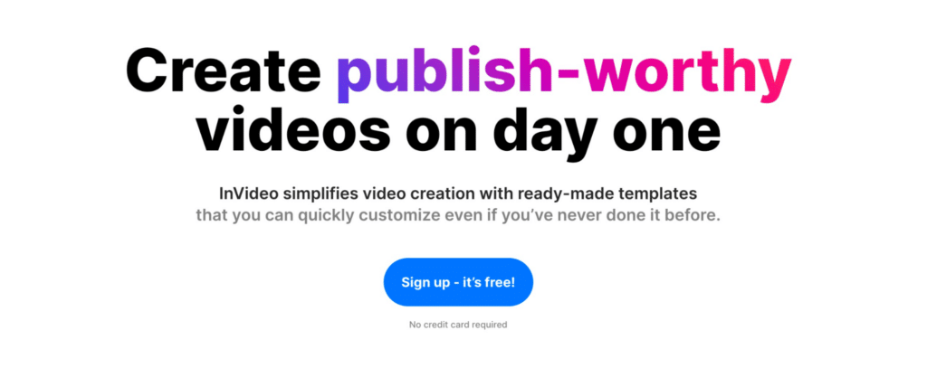 InVideo landing page