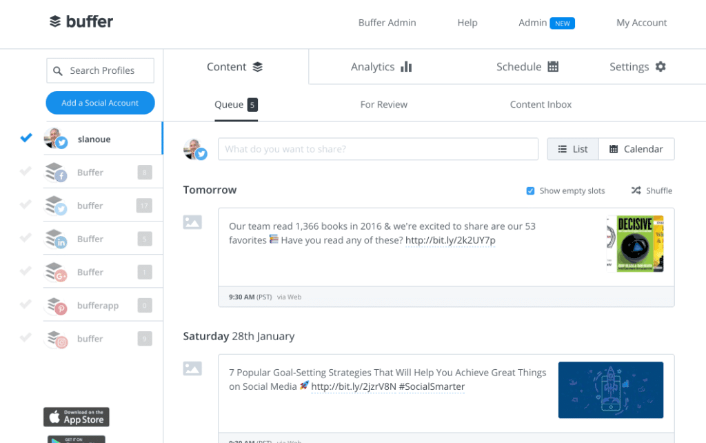 buffer content calendar