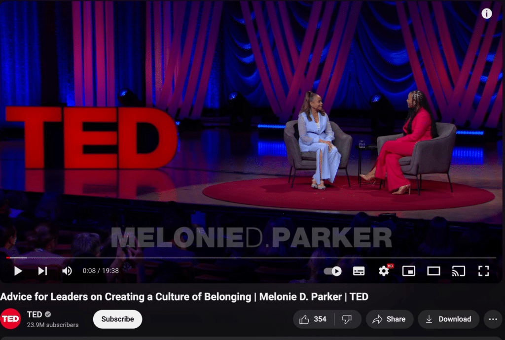 screenshot of ted talk youtube video