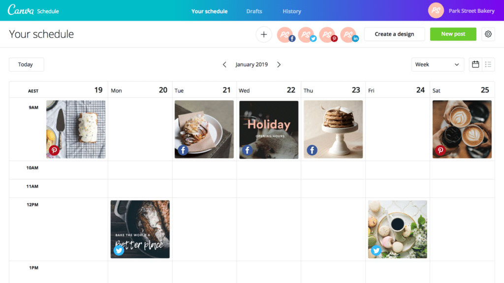 canva content planner