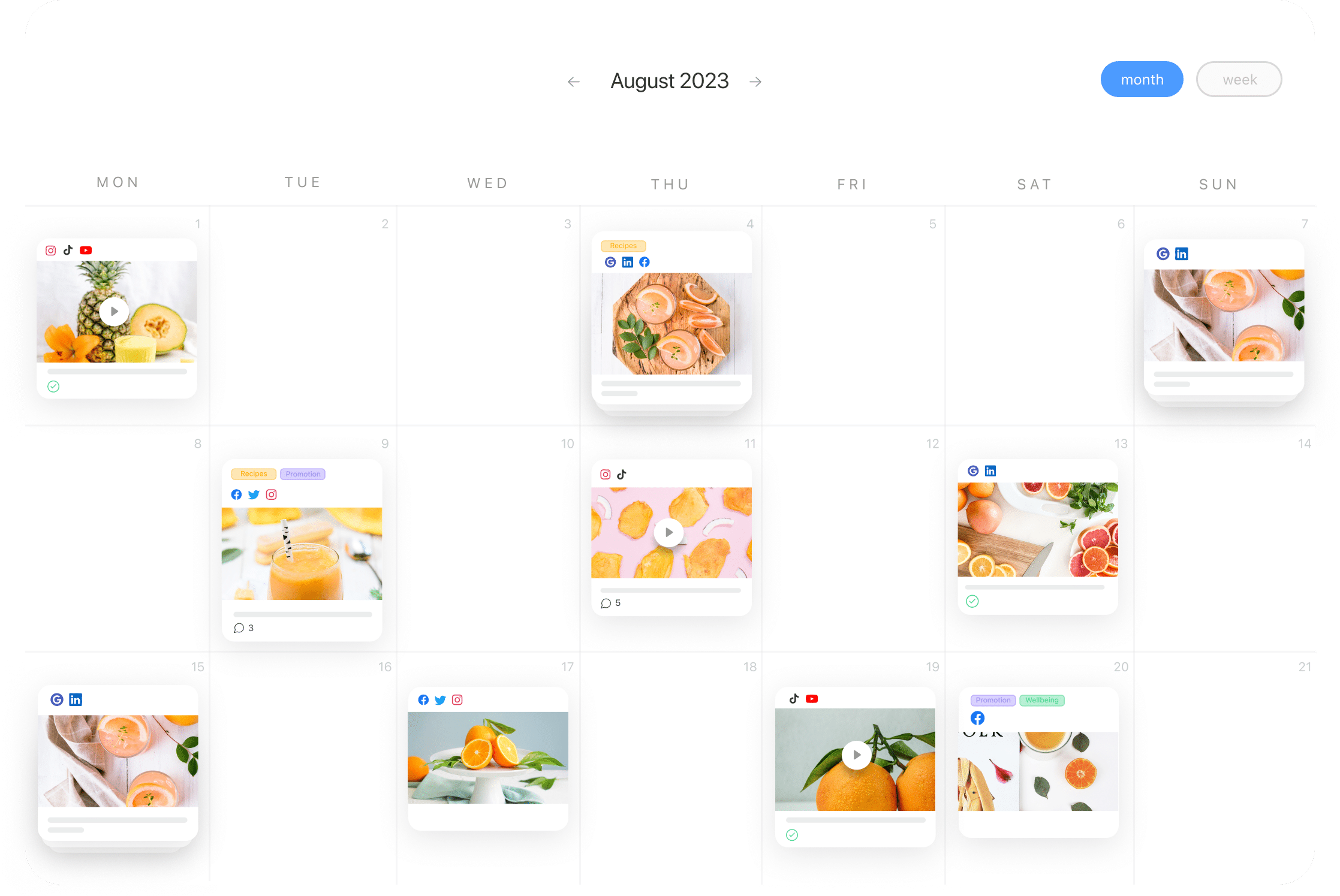 Planable Calendar view