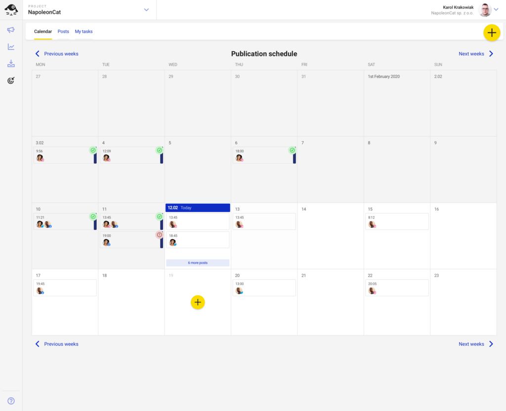 publishing tool calendar view napoleoncat