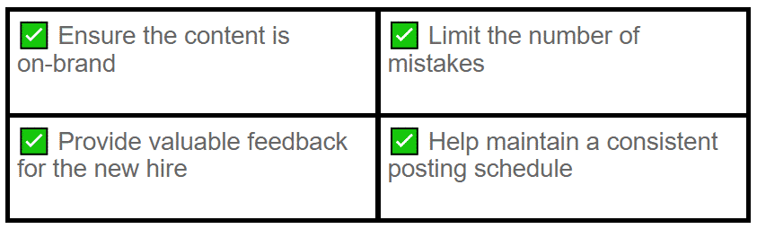 social media approval table