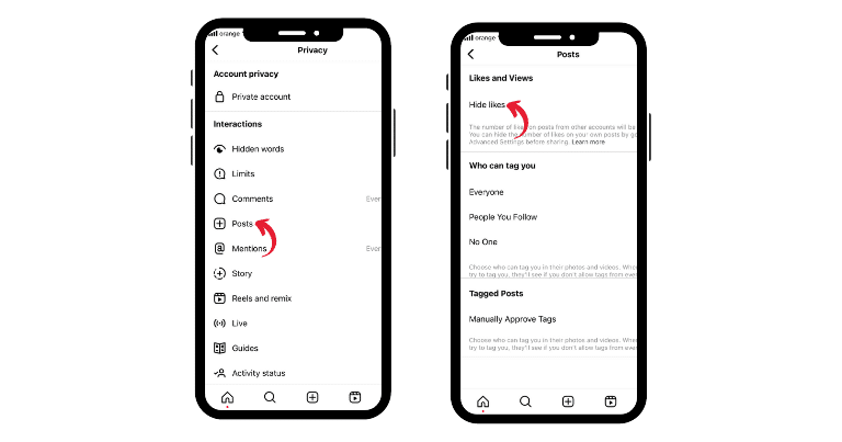 instagram hide likes