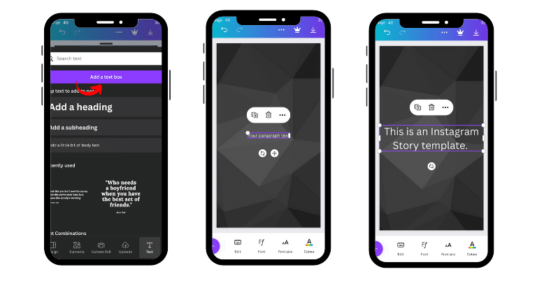 instagram story text canva
