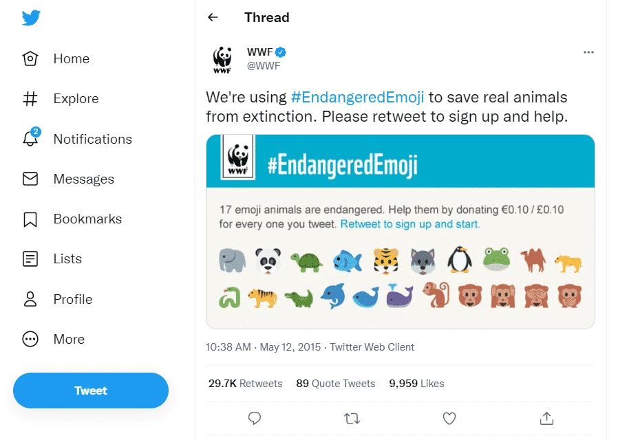 WWF tweet